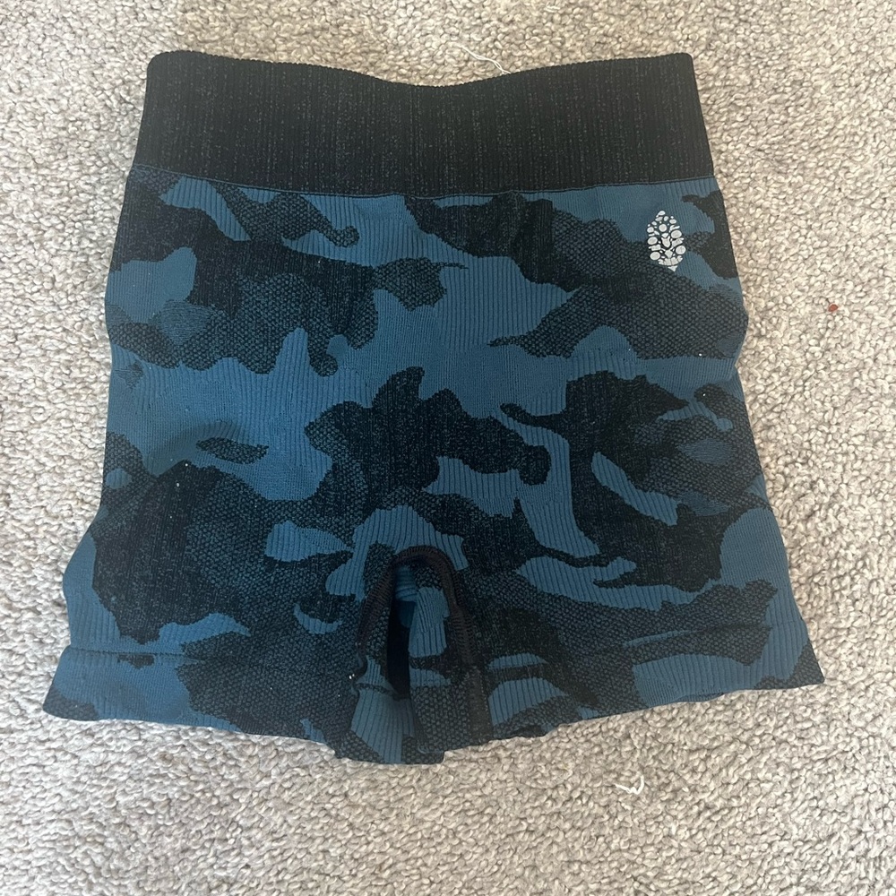 Free people teal & black biker shorts. Size XS/S. Stretchy but small.